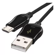   EMOS SM7004B, Töltő- és adatkábel USB-A 2.0 / micro USB-B 2.0, Quick Charge, 1 m, fekete