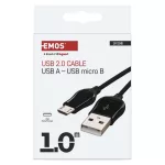 EMOS SM7004B, Töltő- és adatkábel USB-A 2.0 / micro USB-B 2.0, Quick Charge, 1 m, fekete