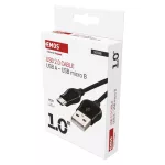 EMOS SM7004B, Töltő- és adatkábel USB-A 2.0 / micro USB-B 2.0, Quick Charge, 1 m, fekete