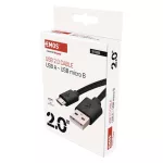 EMOS SM7008BL, Töltő- és adatkábel USB-A 2.0 / micro USB-B 2.0, 2 m, fekete