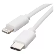   EMOS SM7015W, Töltő- és adatkábel USB-C 2.0 / Lightning MFi, 1 m, fehér