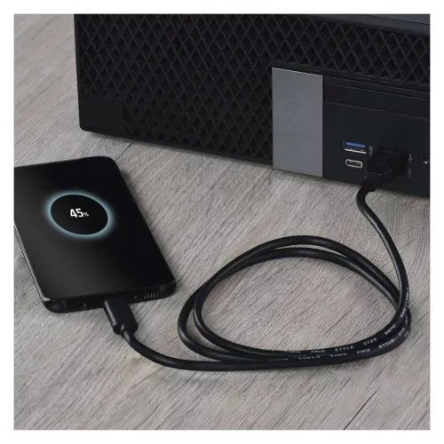 EMOS SM7021BL, Töltő- és adatkábel USB-A 3.0 / USB-C 3.1, 1 m, fekete