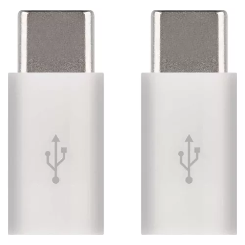 EMOS SM7023, Adapter micro USB-B 2.0 / USB-C 2.0, fehér, 2db
