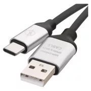   EMOS SM7025BL, Töltő- és adatkábel USB-A 2.0 / USB-C 2.0, 1 m, fekete
