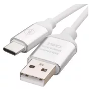   EMOS SM7025W, Töltő- és adatkábel USB-A 2.0 / USB-C 2.0, 1 m, fehér