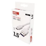 EMOS SM7026, Töltő- és adatkábel USB-A 2.0 / USB-C 2.0, 1,5 m, fehér