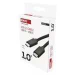 EMOS SM7028BL, Töltő- és adatkábel 2-0 USB-C / USB-C, 1 m, fekete