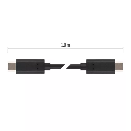 EMOS SM7028BL, Töltő- és adatkábel 2-0 USB-C / USB-C, 1 m, fekete