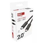 EMOS SM7029BL, Töltő- és adatkábel 2-0 USB-C / USB-C, 2 m, fekete