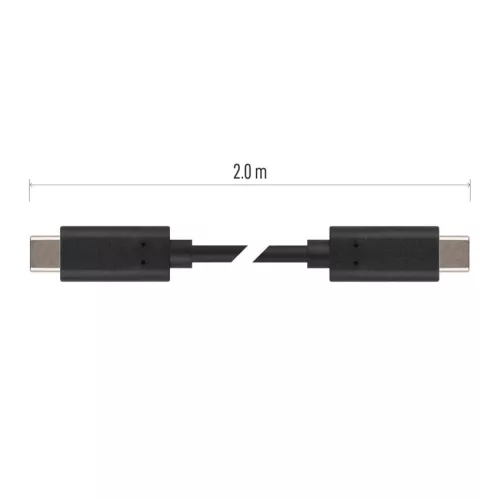 EMOS SM7029BL, Töltő- és adatkábel 2-0 USB-C / USB-C, 2 m, fekete