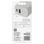 EMOS GaN PD 45 W univerzális USB töltő, fehér, USB-C és USB-A, V04G45