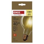 EMOS Z52032, LED izzó Vintage G95 / E27 / 4,5 W (40 W) / 420 lm / Meleg fehér