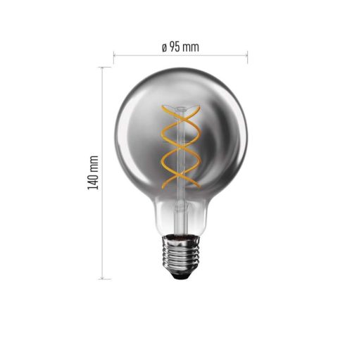 EMOS Z52311, LED izzó DECO SMOKED G95 / E27 / 4,5 W (19 W) / 180 lm / flame