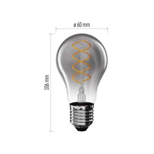 EMOS Z55311, LED izzó DECO SMOKED A60 / E27 / 4,5 W (19 W) / 180 lm / flame