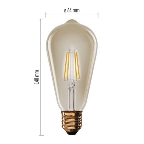 EMOS Z57032, LED izzó Vintage ST64 / E27 / 4,5 W (40 W) / 420 lm / Meleg fehér