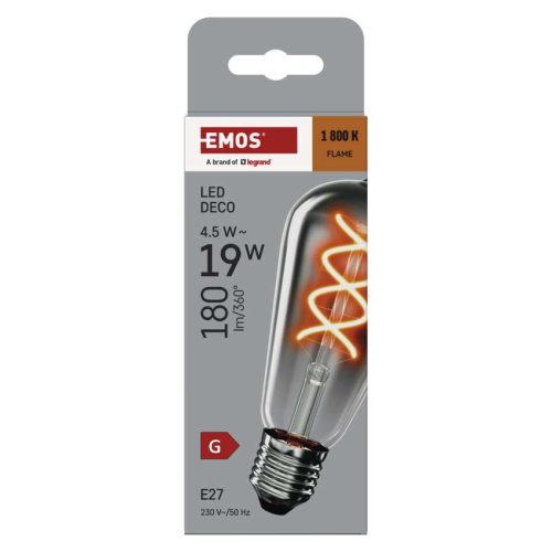 EMOS Z57311, LED izzó DECO SMOKED ST64 / E27 / 4,5 W (19 W) / 180 lm / flame