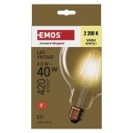 EMOS Z58032, LED izzó Vintage G125 / E27 / 4,5 W (40 W) / 420 lm / Meleg fehér