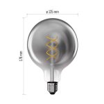 EMOS Z58311, LED izzó DECO SMOKED G125 / E27 / 4,5 W (19 W) / 180 lm / flame