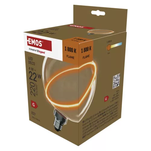 EMOS Z5CS11, LED izzó DECO G130SRA / E27 / 4 W (22 W) / 220 lm / flame