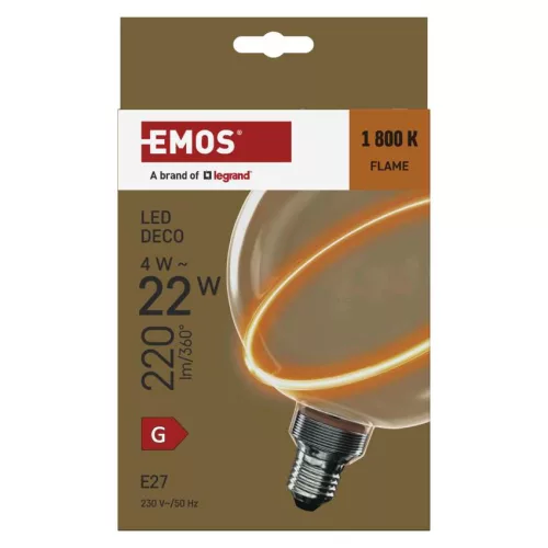 EMOS Z5CS11, LED izzó DECO G130SRA / E27 / 4 W (22 W) / 220 lm / flame