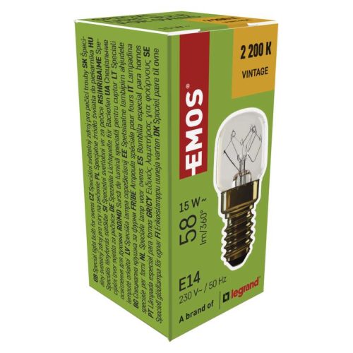 EMOS Z6915, Sütő izzó T22 / E14 / 15 W / 58 lm / 300 °C