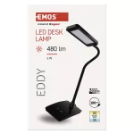 EMOS Eddy fekete LED asztali lámpa hajlékony nyakkal, Z7599B