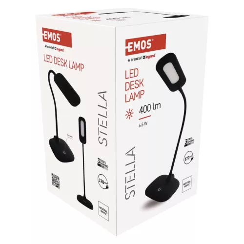 EMOS Stella fekete LED asztali lámpa, Z7602B