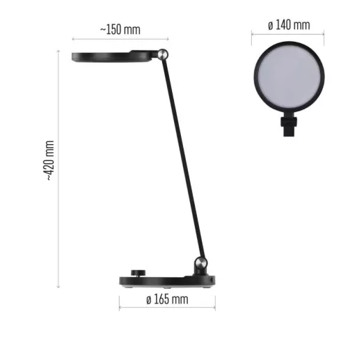 EMOS Z7628B, Charles LED asztali lámpa, fekete
