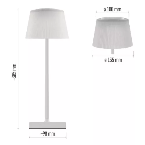 EMOS Katie fehér újratölthető LED asztali lámpa, Z7630W