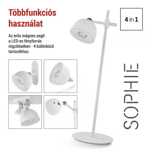 EMOS Z7635W, Sophie LED asztali lámpa, újratölthető, fehér