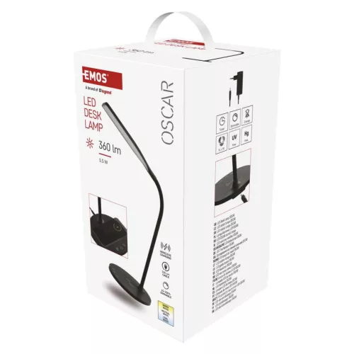 EMOS Z7637B, Oscar LED asztali lámpa, fekete