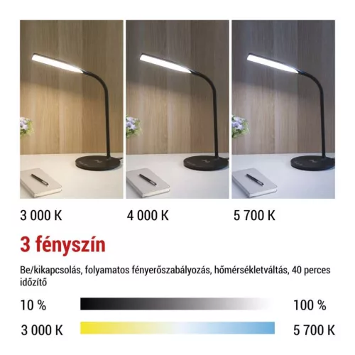 EMOS Z7637B, Oscar LED asztali lámpa, fekete