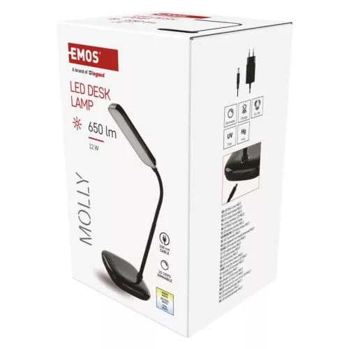 EMOS Z7638B, Molly LED asztali lámpa, fekete