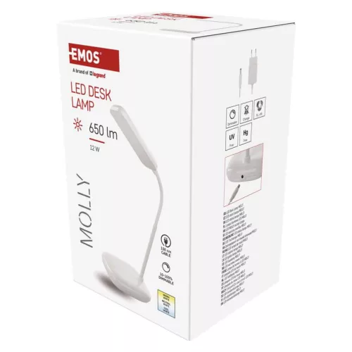 EMOS Z7638W, Molly LED asztali lámpa, fehér
