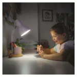 EMOS Poppy rózsaszín asztali lámpa E27 foglalattal és tolltartóval, Z7640P