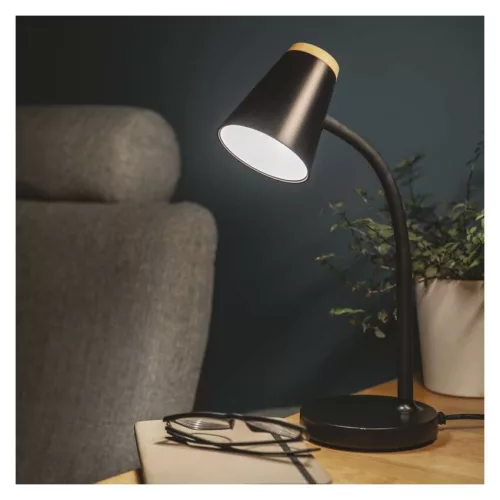 EMOS Tara fekete LED asztali lámpa hajlékony nyakkal, Z7641B