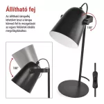 EMOS Z7642B, EMOS Nina asztali lámpa E27 IP20, fekete