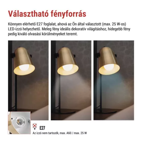 EMOS Nina arany asztali lámpa E27 foglalattal, Z7642GL