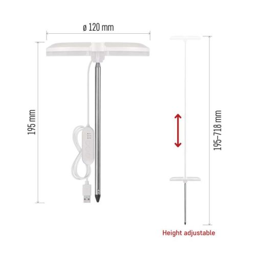 EMOS Z7902, LED növénynevelő lámpa, teljes spektrum, 39 LED, beltéri, időzítővel, dimmelhető