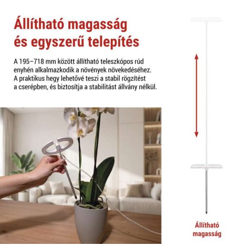 EMOS Z7902, LED növénynevelő lámpa, teljes spektrum, 39 LED, beltéri, időzítővel, dimmelhető