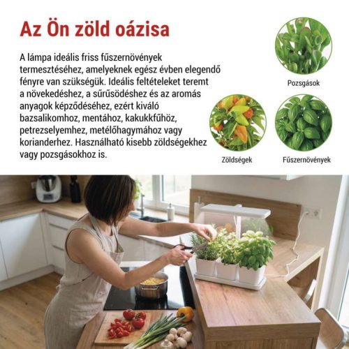 EMOS Z7904, LED növénynevelő lámpa, teljes spektrum, 30 LED, beltéri, időzítővel, dimmelhető