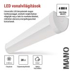 EMOS ZAB911, LED lineáris lámpatest MANO 20W, semleges fehér