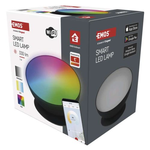 EMOS ZCW11BR, GoSmart LED hangulatlámpa, fekete, meleg fehér–hideg fehér/ RGB, WiFi