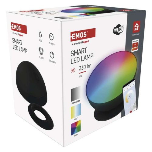 EMOS ZCW11BR, GoSmart LED hangulatlámpa, fekete, meleg fehér–hideg fehér/ RGB, WiFi