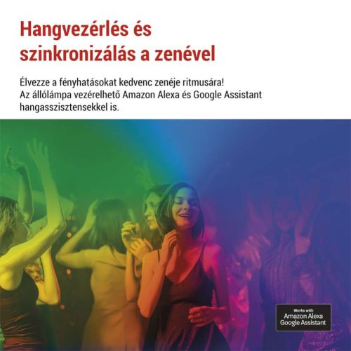 EMOS ZCW34BR, GoSmart LED állólámpa, fekete, 175 cm, meleg fehér / RGBIC WiFi