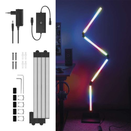 EMOS ZCW34BR, GoSmart LED állólámpa, fekete, 175 cm, meleg fehér / RGBIC WiFi