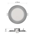 EMOS ZD1223, LED süllyesztett lámpatest NEXXO, kerek, ezüst, 7W, CCT