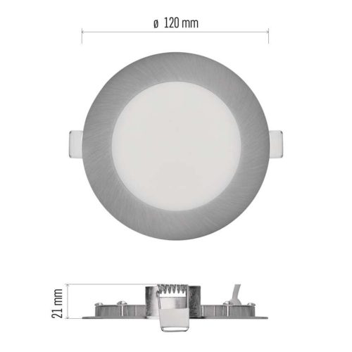 EMOS ZD1223, LED süllyesztett lámpatest NEXXO, kerek, ezüst, 7W, CCT