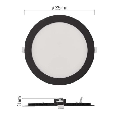 EMOS ZD1343, LED süllyesztett lámpatest NEXXO, kerek, fekete, 18W, CCT
