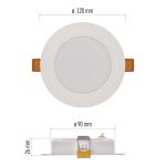 EMOS ZD1432, LED süllyesztett lámpatest RUBIC, kerek, fehér, 9W, természetes fehér